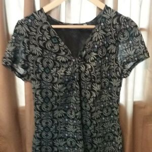 🌹Croft and Barrow Print V-Neck Spring Tunic